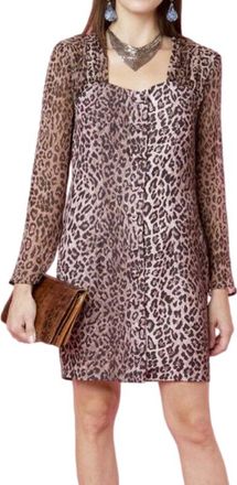 Rixo Julianne Leopard Print Button Down Dress Size M
