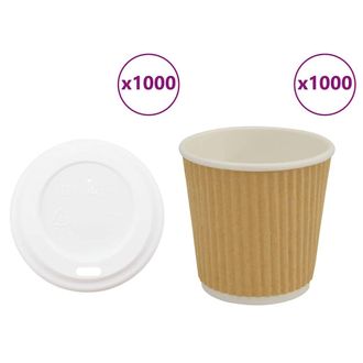 vidaXL Vasos De Caf&eacute; De Papel Con Tapa 1000 Uds 4oz 100ml Vidaxl