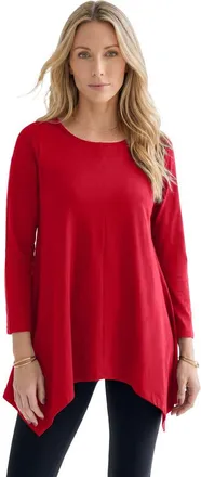 Roaman's Plus Size Ultimate Handkerchief Hem Tunic in Classic Red at Nordstrom, Size Medium