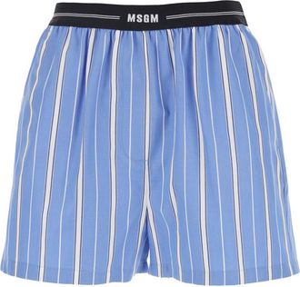 Msgm Blue Stripes Shorts