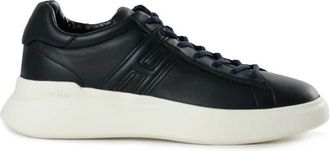 Hogan H580 Blauwe kalfsleren sneakers - Heren - Sneakers - Blauw - 43 EU - Leer - Schoenen