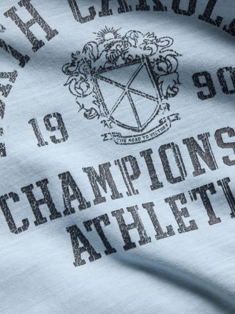 Jack & Jones T-Shirt JACK & JONES JPRBLULUKE SS TEE, Herren, Gr. XL, ashley blau, Jersey, Obermaterial: 100% Baumwolle, bedruckt, regular fit normal, Rundhals, Shi