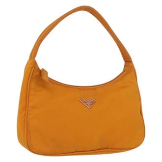 Prada Pre-owned Vintage Handtas - Dames - Vintage Schoudertas - Oranje - ONE Size - Nylon - Vintage