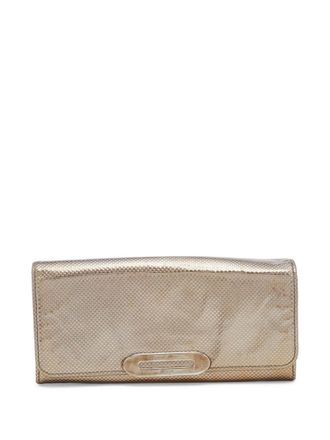 Tod's pre-owned metallic-effect leather wallet - Gold