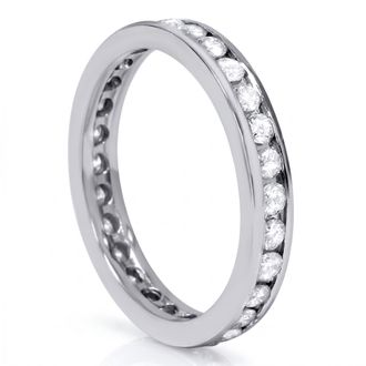 Pompeii3 1ct Diamond Wedding Eternity Stackable 14K Ring New White Gold Size Selectable