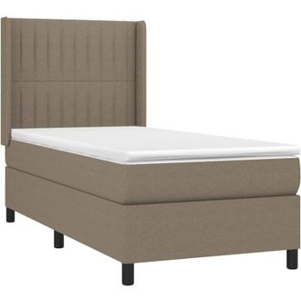 vidaXL Vidaxl - Cama Box Spring Colch&oacute;n Y Luces Led Gris Taupe 80x200 Cm