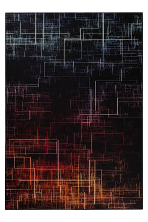 Wecon Home Alfombra plana con dise&ntilde;o gamer negra 110x160