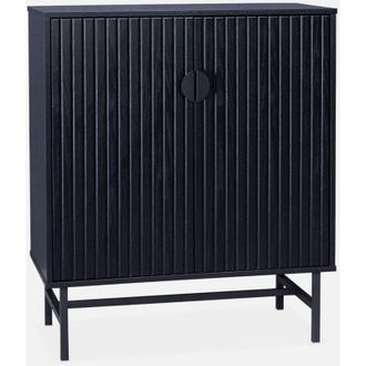 Sweeek Aparador con efecto madera de 2 puertas, 83.5cm