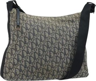 Dior Pre-owned Cross Body Bags, female, Blue, Size: ONE SIZE Pre-owned Vintage Trotter Canvas Shoulder Bag