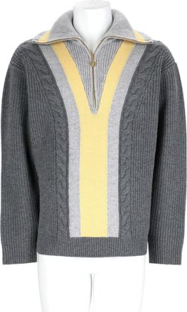 Dr&ocirc;le de Monsieur Grey V-Shaped Intarsia Wool-Cashmere Sweater