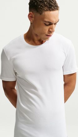 Nike Mens Essential Cotton Stretch Crew-Neck T-Shirts (2-Pack) in White | KE1302-100