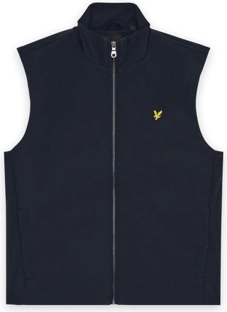 Lyle & Scott Mesh Back Softshell Funnel Neck Gilet - Heren - Bodywarmers - Blauw - XS - Polyester - Jassen