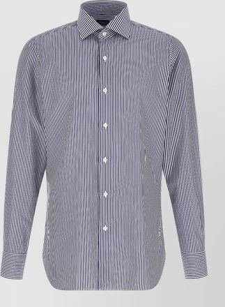 Finamore striped cotton poplin shirt