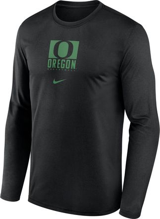 Nike Oregon Courtside Nike Mens Dri-FIT College Long-Sleeve T-Shirt in Black | 02TJ00AUON-NB7