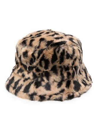 Zadig&Voltaire leopard-print faux-fur bucket hat - women - Polyester/Cotton - 1 - Neutrals