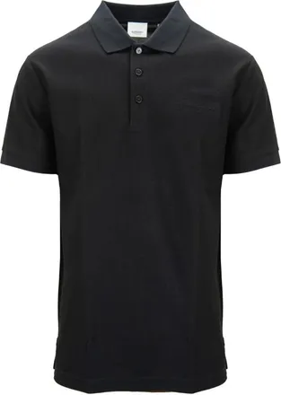 Burberry Heren Knoopolo Shirt - Heren - Polos - Zwart - L - Katoen - Tops