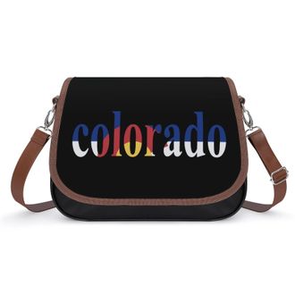 Generic Colorado Flag Crossbody Bags for Women Fashion Leather Shoulder Handbags With Adjustable Strap