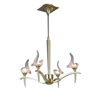 Netlighting Viena Telescopic Pendant Round 4 Light G9 Polished Brass in Yellow