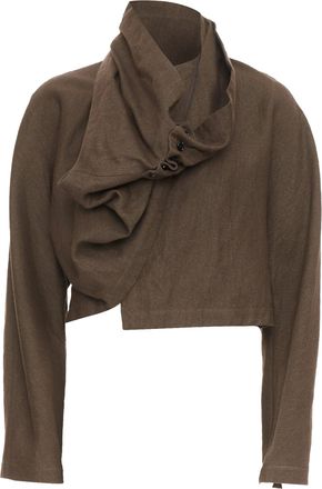 Christophe Lemaire wrapped cropped linen wool jacket