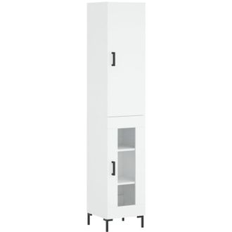 vidaXL Aparador Alto Madera Contrachapada Blanco 34,5x34x180 Cm Vidaxl