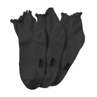 Stems Pointelle 3-Pack Ankle Socks in Black at Nordstrom