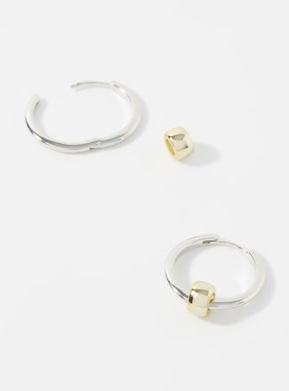 Midi34 Womens Ada two-tone bead Hoop Earrings