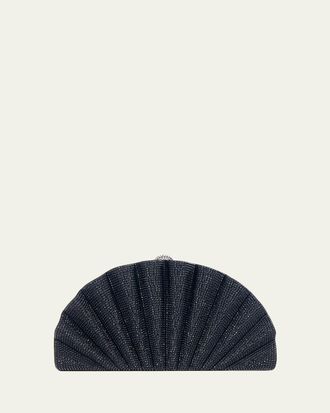 Judith Leiber Origami Crystal Fan Clutch Bag