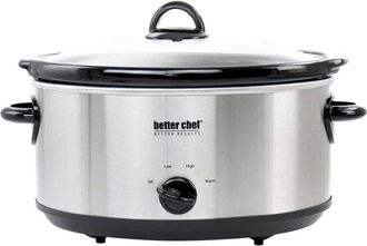 Better Chef 6-Quart Oval Slow Cooker Brushed Stainless