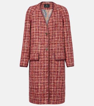 Etro Checked cotton and wool-blend coat