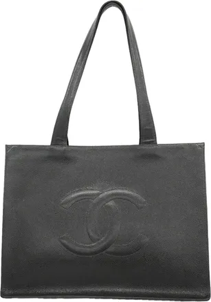 Chanel Black Grained Calfskin Tote Bag (Pre-Owned)