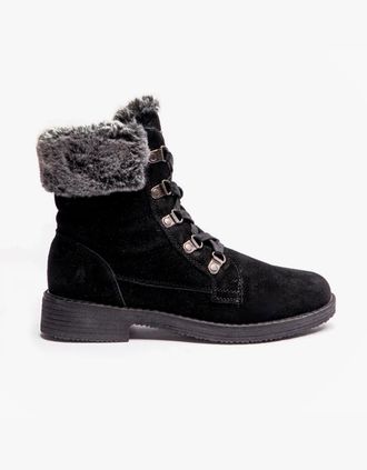 Hush Puppies Womens Hush Puppies FLORENCE Womens Leather Ankle Boots Black - Size: 7