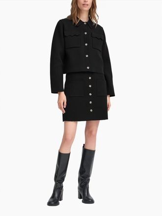 Ichi Ketty Knit Skirt In Black