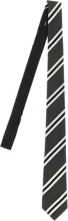 Saint Laurent Gestreept Zelf te Strikken in Zijde Jacquard - Heren - Stropdassen - Veelkleurig - L - Accessoires