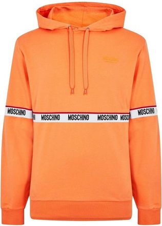 Moschino Heren Hoodie met Merkbandsluiting (Oranje)