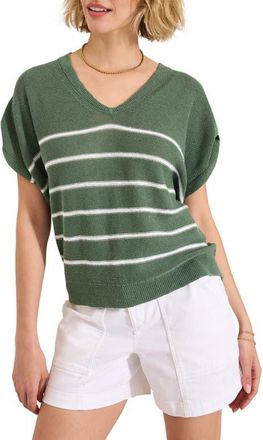 Tommy Bahama Lakes Edge Stripe Sweater in Dark Jade at Nordstrom, Size X-Large