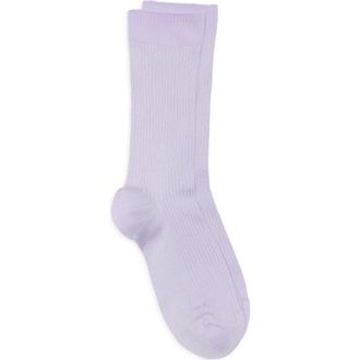 Nordstrom Casual Rib Crew Socks in Purple Hint at Nordstrom, Size Regular
