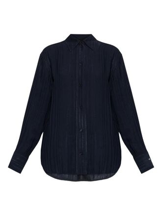 Victoria Beckham buttoned blue shirt - Blauw