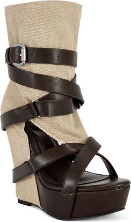 Azalea Wang Rothko Platform Wedge Sandal in Taupe at Nordstrom, Size 7.5