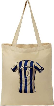 Unigift Personalised Gift - Sheffield Blue Fan Tote Shopping Bag (Blue and White Stripes Football Jersey Design) Custom Name - Owlerton S6 Club