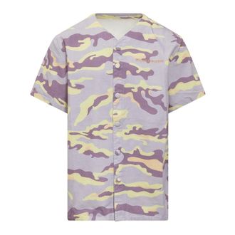 Bel-Air Athletics Overhemden, Heren, Paars, M, Camouflage korte mouwen shirt met logo
