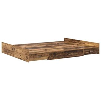 vidaXL Cama Con Almacenamiento Con Cabecera Madera Vieja 135 X 190 Cm Vidaxl