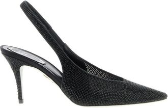 Rene Caovilla Black Slingback Heels