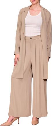 Melloday Long Crepe Blazer in Khaki at Nordstrom, Size X-Small