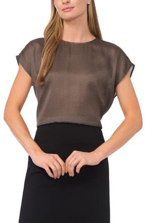 Halogen Herringbone Print Cap Sleeve Shell in Kalamata at Nordstrom Rack, Size X-Small