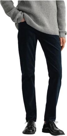 GANT Slim Velvet Hayes Broek - Heren - Slim Fit Jeans - Blauw - W32 - Katoen - Jeans