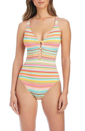 Bleu Rod Beattie Cross Back One-Piece Swimsuit in Multi at Nordstrom, Size 10