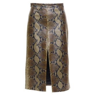 Khaite 2023 Fraser Brown Python Leather Skirt