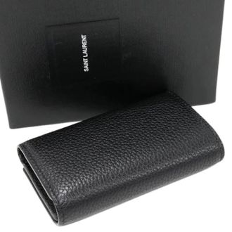 Saint Laurent Pre-owned Accessories, female, Black, Size: ONE SIZE Pre-owned Leather Key-holder