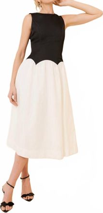 Adelyn Rae Chapell Midi Dress In White/black