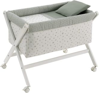 Cambrass Minicuna tijera madera 55x87x74 cm verde/blanco